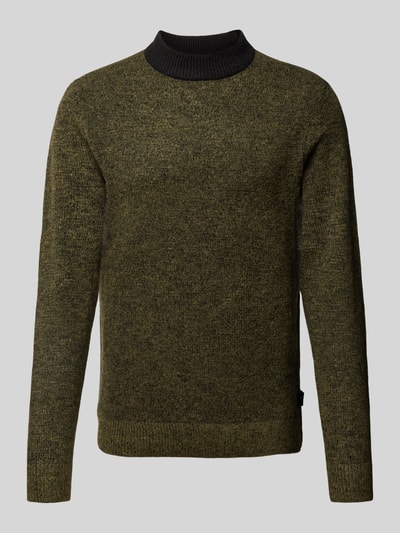 Jack & Jones Gebreide pullover met labeldetail, model 'COSPACE' Olijfgroen - 1