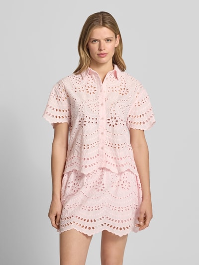 ONLY Boxy Fit Kurzarmbluse aus reiner Baumwolle Modell 'NEW LALISA' Rosa 4