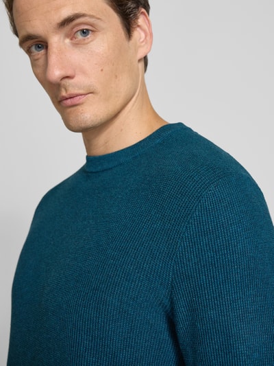 MCNEAL Strickpullover mit gerippten Abschlüssen Petrol Melange 3