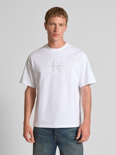 Calvin Klein Jeans T-Shirt mit Label-Stitching Weiss 4