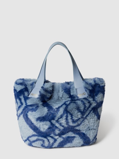 Liu Jo White Shopper mit kurzen Tragehenkeln Modell 'VALIDA' Jeansblau 2