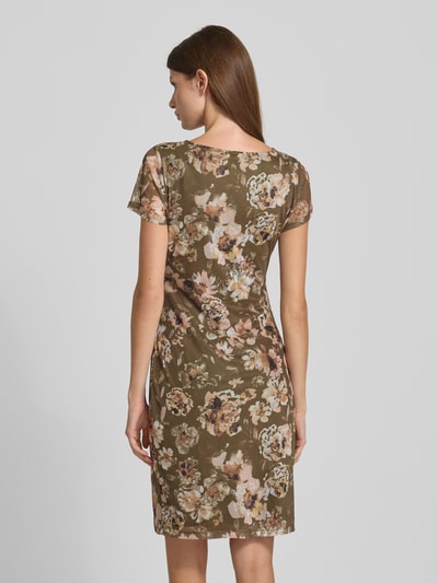 Zero Knielanges Kleid mit Wasserfall-Ausschnitt und Taillenband Khaki 5