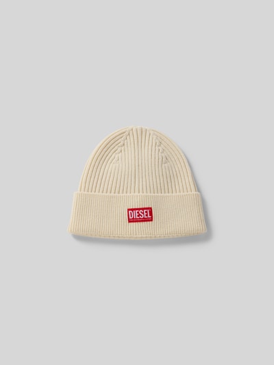 Diesel Beanie mit Label-Detail Offwhite 2