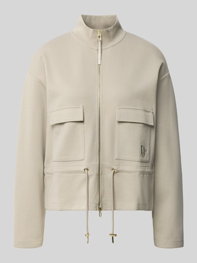 Produktfoto, Regular Fit sweatjack van katoenmix van JOOP! in beige met rechte vormen en gladde textuur, Dames sweatjack van JOOP!