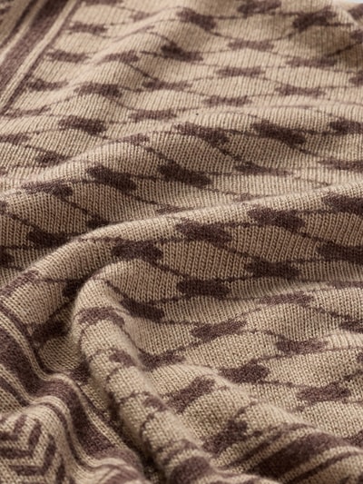 Produktfoto, Schal aus Viskose-Mix mit Woll-Anteil Model 'NOVIS' von PIECES, beige-braunes Muster, weiche Textur, Damen Schal von PIECES