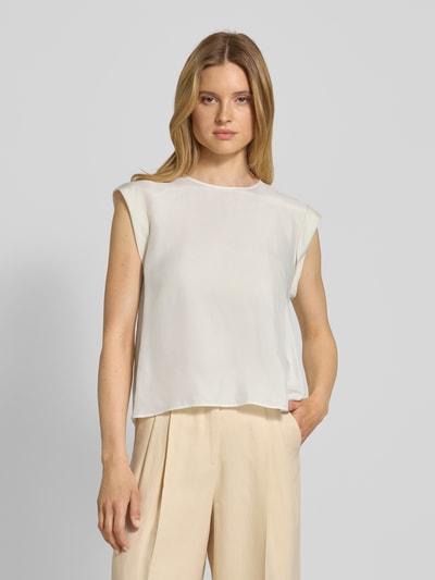 BOSS Orange Regular Fit Blusentop aus Cupro-Viskose-Mix Modell 'IRNETTE' Weiss 4