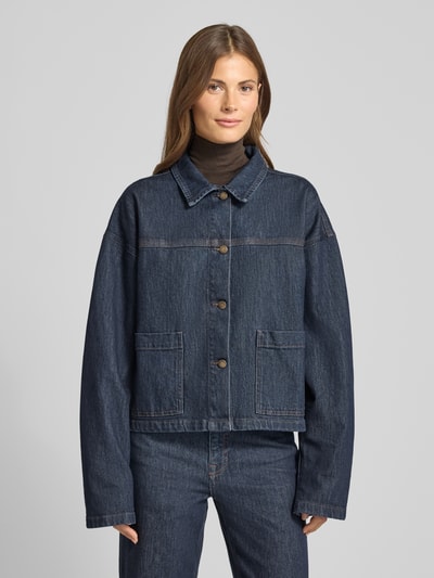 My Essential Wardrobe Jeansjack met steekzakken Donkerblauw - 4