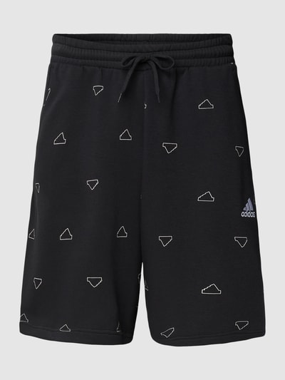 ADIDAS SPORTSWEAR Szorty z nadrukiem z logo na całej powierzchni Czarny 2