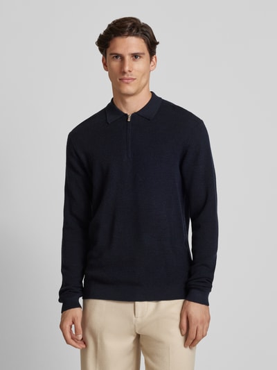 Jack & Jones Premium Sweter z dzianiny z kołnierzykiem polo Ciemnoniebieski 4