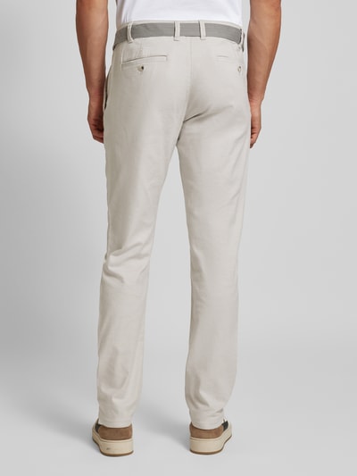 MCNEAL Slim fit broek met riem Ecru - 5