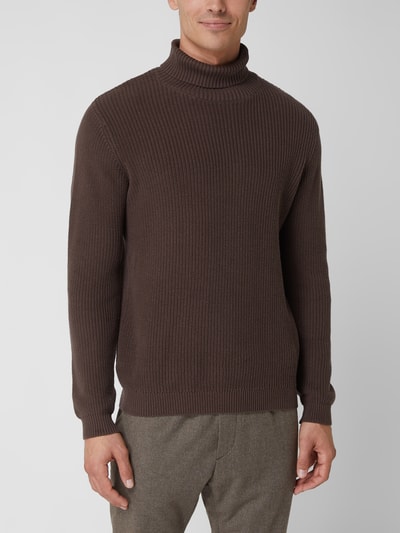 Redefined Rebel Rollkragenpullover aus Baumwolle Modell 'Saul' Dunkelbraun 4