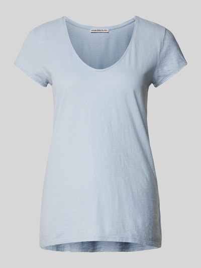 Drykorn T-Shirt mit V-Ausschnitt Modell 'AVIVI' Bleu 2