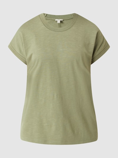 Esprit T-Shirt aus Slub Jersey  Khaki 2