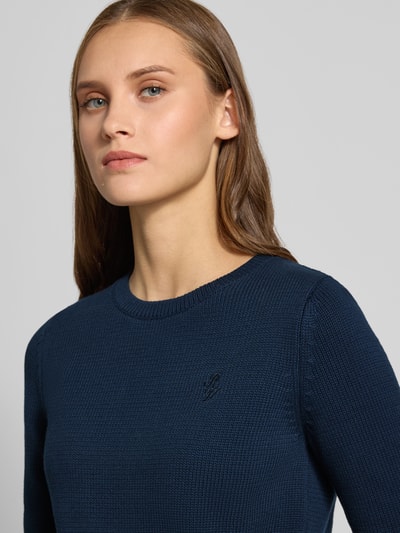 REVIEW Slim Fit Pullover aus reiner Baumwolle Dunkelblau 3