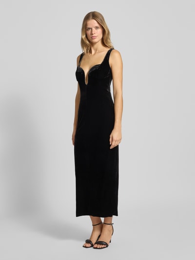 Bardot Cocktailjurk van fluweel met siersteentjes, model 'BROOKLYN' Zwart - 1