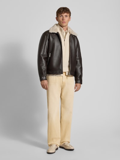 REVIEW Straight Fit Jeans aus reiner Baumwolle im 5-Pocket-Design Sand 1