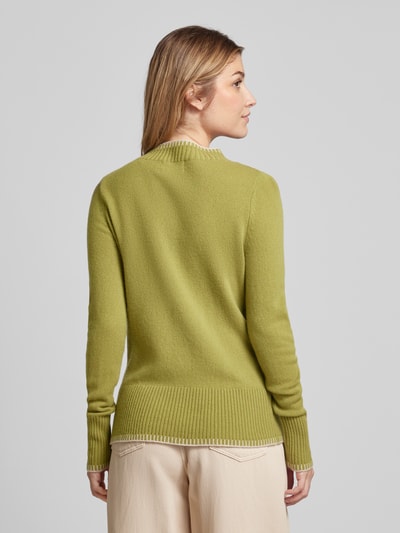 Christian Berg Woman Wollen pullover met opstaande kraag Grasgroen - 5