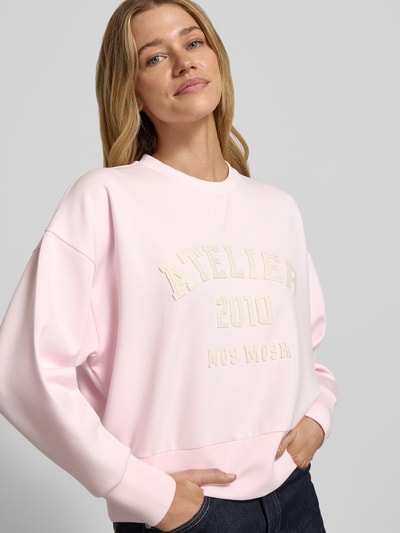 MOS MOSH Relaxed Fit Sweatshirt aus Viskose-Mix Modell 'Nima' Hellrosa Melange 3