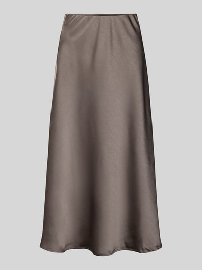 Neo Noir Midirok van satijn met elastische band, model 'Bovary' Donkergrijs - 2