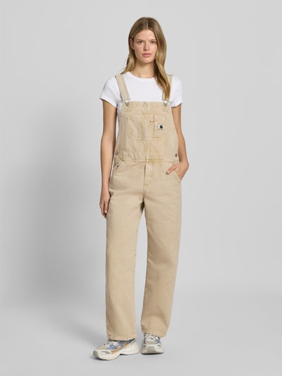 Carhartt Work In Progress Straight Fit Latzhose mit Label-Detail Beige 4