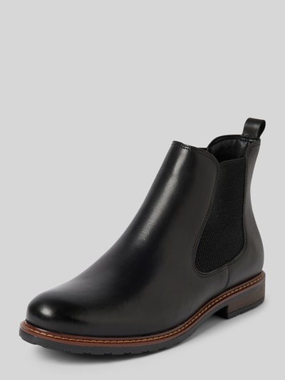 Tamaris Chelsea Boots aus Leder mit Ziernaht Black 1