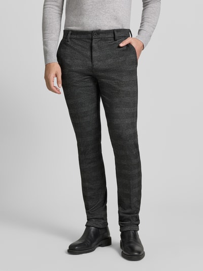 Tom Tailor Denim Slim fit chino met viscosegehalte Donkergrijs - 4