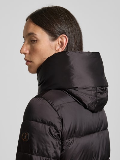 SAVE THE DUCK Płaszcz pikowany ze stójką model ‘LYSA’ Ciemnobrązowy 3