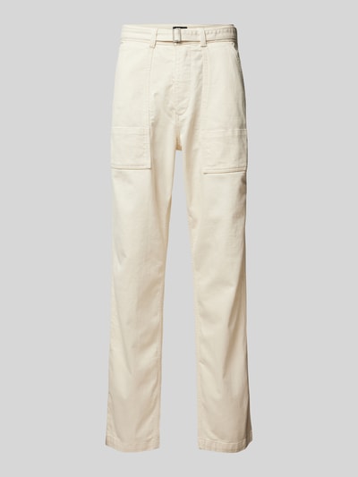 Replay Straight Leg Hose mit Gürtel Modell 'worker pant' Offwhite 1