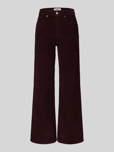 ONLY Wide Leg Cordhose aus Baumwoll-Mix Modell 'HOPE' Pflaume 2