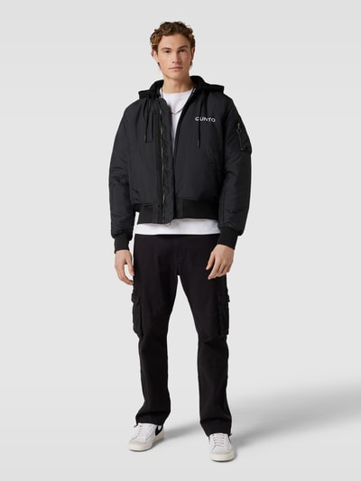 Qunto Bomberjacke mit Label-Print Black 1