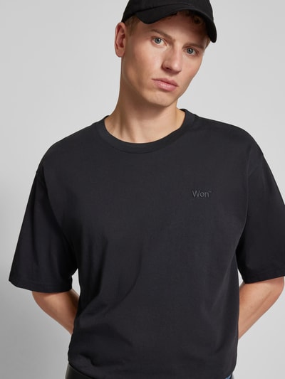 WON HUNDRED T-Shirt mit Label-Stickerei Black 3