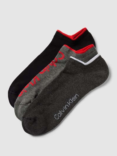 CK Calvin Klein Sneakersocken mit Label-Print im 3er-Pack Dunkelgrau Melange 1