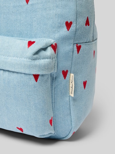 Studio Noos Rucksack mit Stitchings Modell 'Denim Hearts' Jeansblau 3