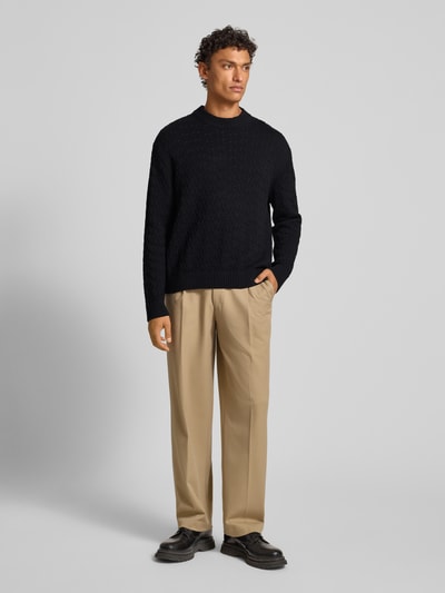 SELECTED HOMME Relaxed fit pullover van puur katoen, model 'PHILIP' Zwart - 1