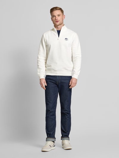 Lacoste Sweatshirt mit Stehkragen Modell 'HERITAGE' Offwhite 1