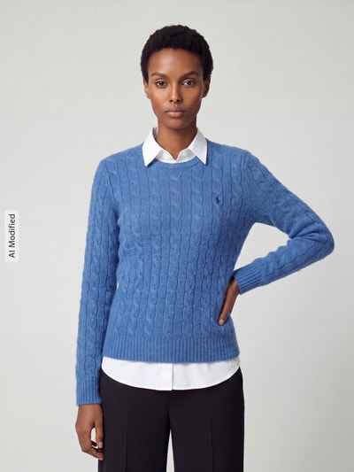 Polo Ralph Lauren Regular fit pullover van mix van wol en kasjmier 'JULIANNA' Blauw - 4