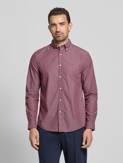 Tommy Hilfiger Regular fit vrijetijdsoverhemd van puur katoen Bordeaux - 4