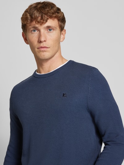 Lerros Gebreide pullover met ribboorden Blauw - 3