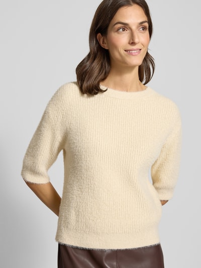 s.Oliver RED LABEL Regular Fit Strickpullover aus Baumwoll-Mix Ecru 3