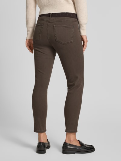 Angels Slim fit jeans met logostitching, model 'Ornella' Donkerbruin - 5