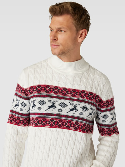 MCNEAL Strickpullover mit Allover-Print Offwhite 3