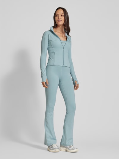 Guess Activewear Sweatjack met labelapplicatie, model 'MARIKA' Lichtblauw - 2