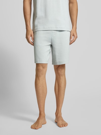 HUGO Regular fit sweatshorts met structuurmotief, model 'Austin' Lichtgrijs - 4