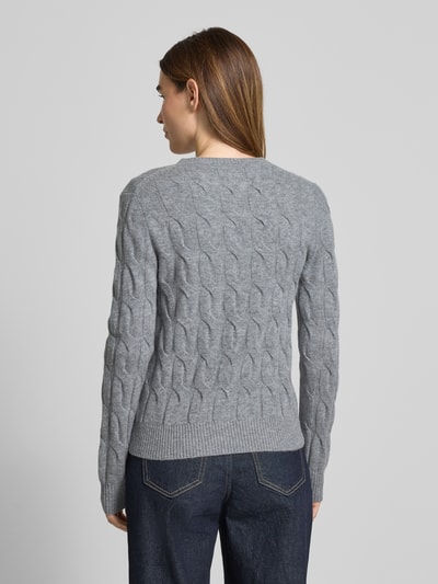 Tommy Hilfiger Regular fit gebreid jack met kabelpatroon van zuivere wol Lichtgrijs - 5