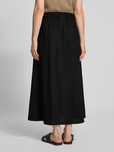 FREE/QUENT Spódnica lniana z wpuszczanymi kieszeniami model ‘Lava’ Czarny 5