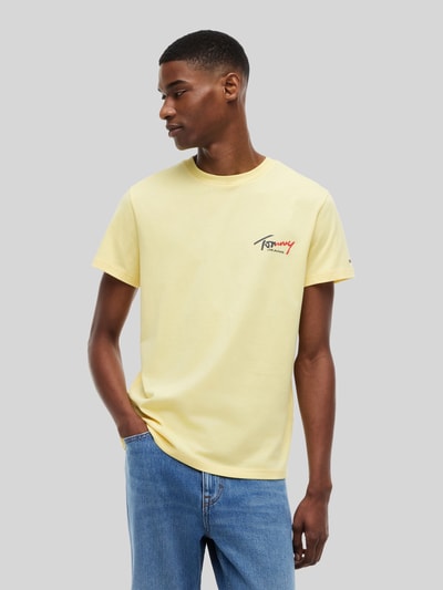 Tommy Jeans Slim Fit T-Shirt aus reiner Baumwolle GELB 4