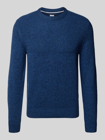 Brax Gebreide pullover met ribboorden, model 'Rick' Koningsblauw - 2