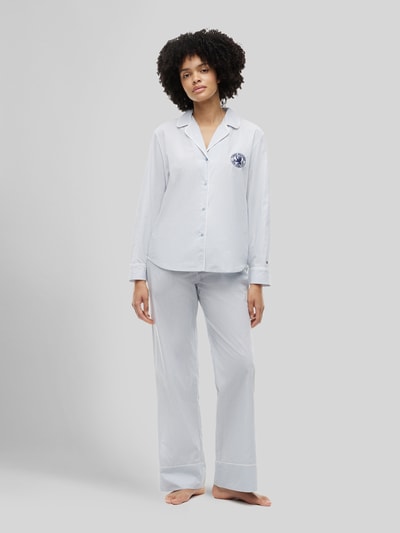 Tommy Hilfiger Comfort Fit Pyjama Oberteil aus reiner Baumwolle Hellblau 1