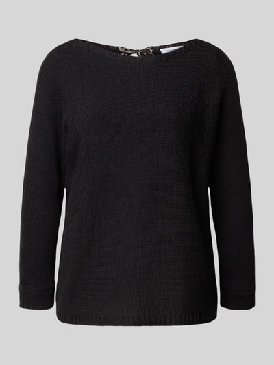comma Gebreide pullover met boothals Zwart - 2