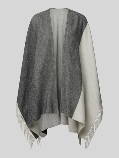 WHITE LABEL Poncho met franjes Zilver - 2